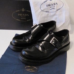 PRADA Monkstrap Black Loafers